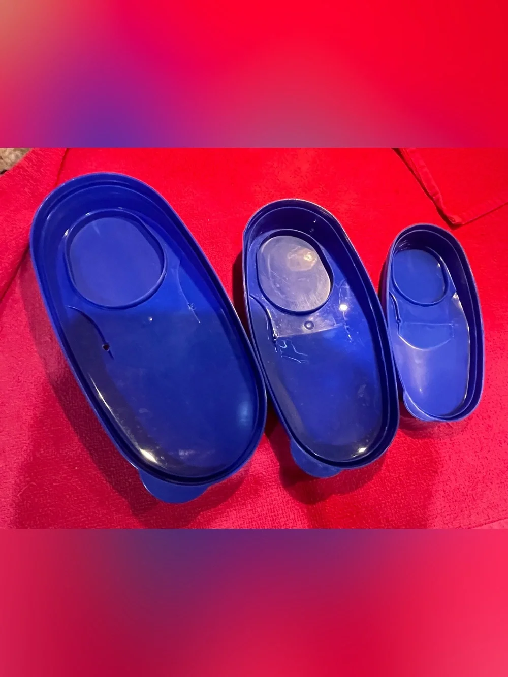 Clear Plastic Food Storage Containers /  Blue Lids - Airtight Kitchen Organizer